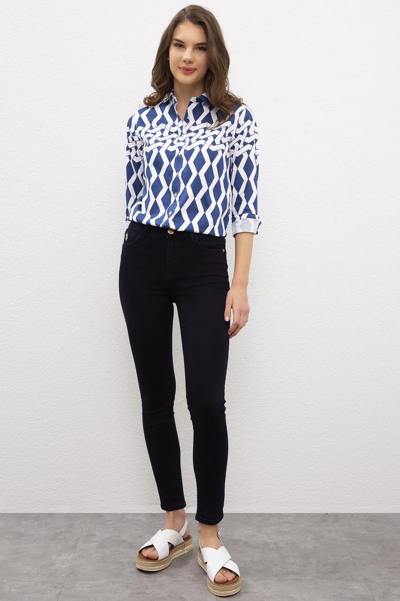 Kadın Lacivert Gömlek Uzunkol - 50218698015