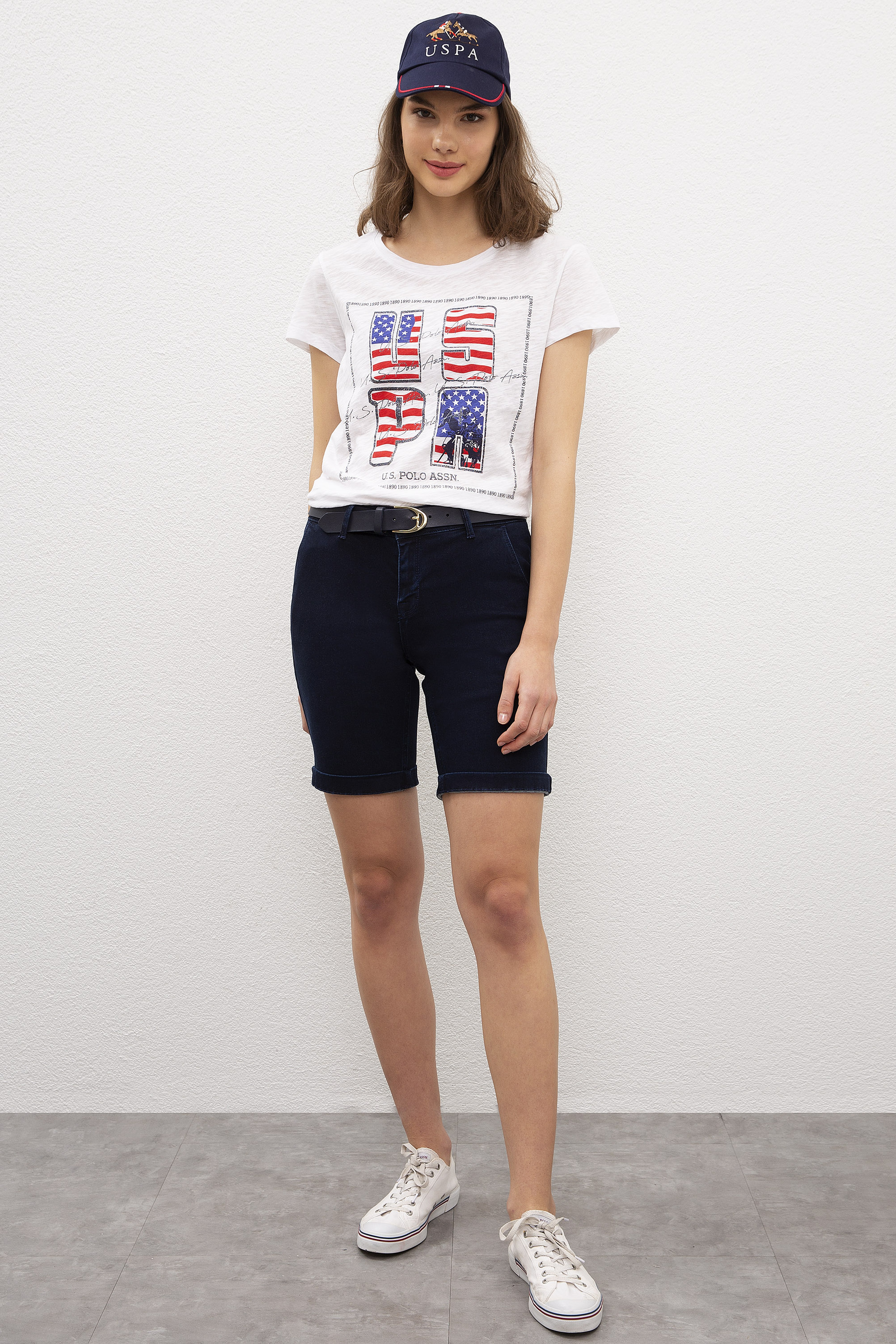 Kadın Mavi Denim Bermuda