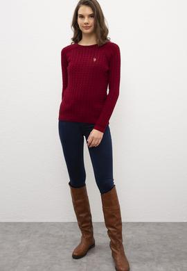 Kadın Bordo Kazak - 50206824002