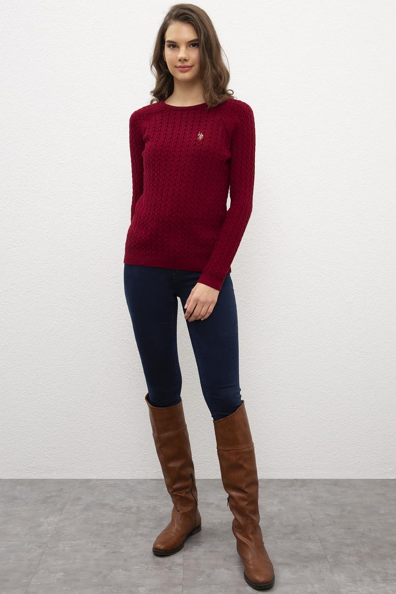 Kadın Bordo Kazak - 50206824002