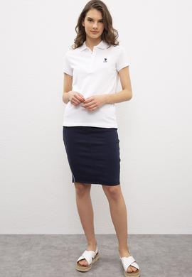 Kadın Beyaz Polo Yaka T-Shirt Basic - 50202692004