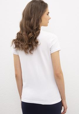 Kadın Beyaz Polo Yaka T-Shirt Basic - 50202692004