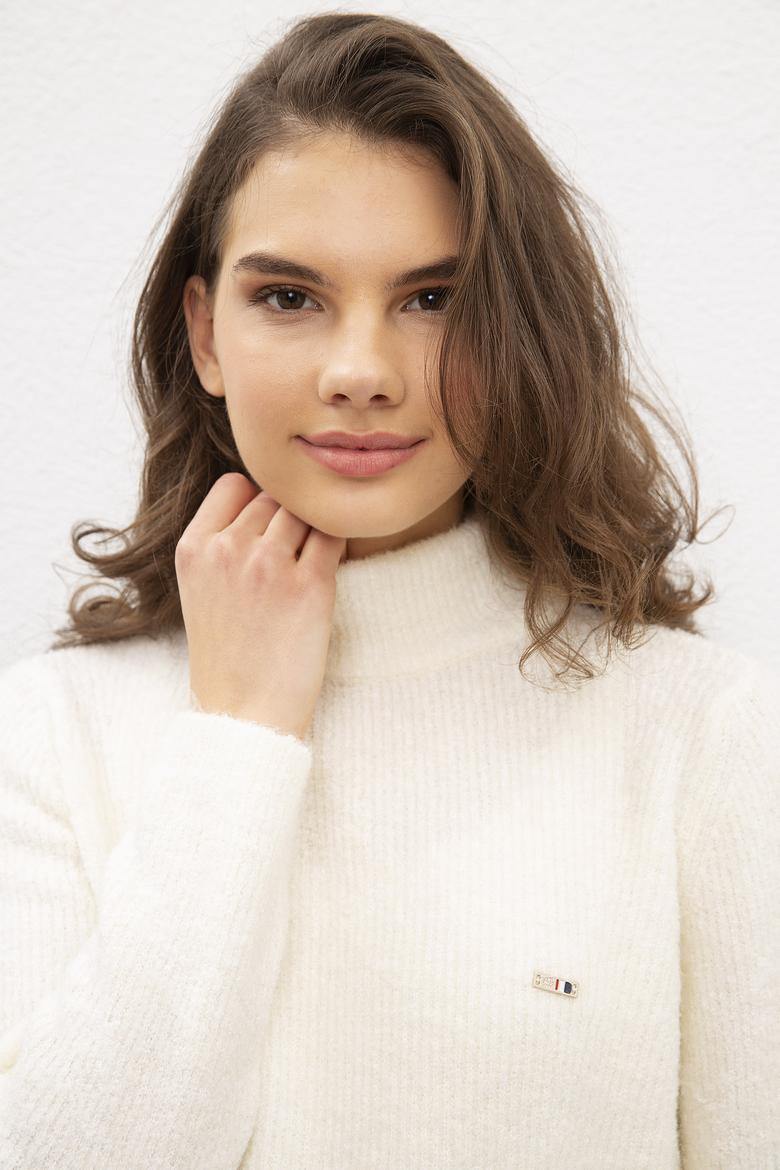 Kadın Beyaz Kazak - 50206775032