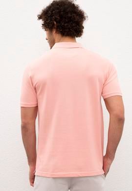 Erkek Pembe Polo Yaka T-Shirt Basic - 50199819311