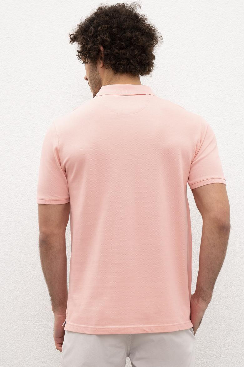 Erkek Pembe Polo Yaka T-Shirt Basic - 50199819311