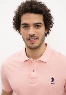 Erkek Pembe Polo Yaka T-Shirt Basic - 50199819311