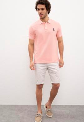 Erkek Pembe Polo Yaka T-Shirt Basic - 50199819311