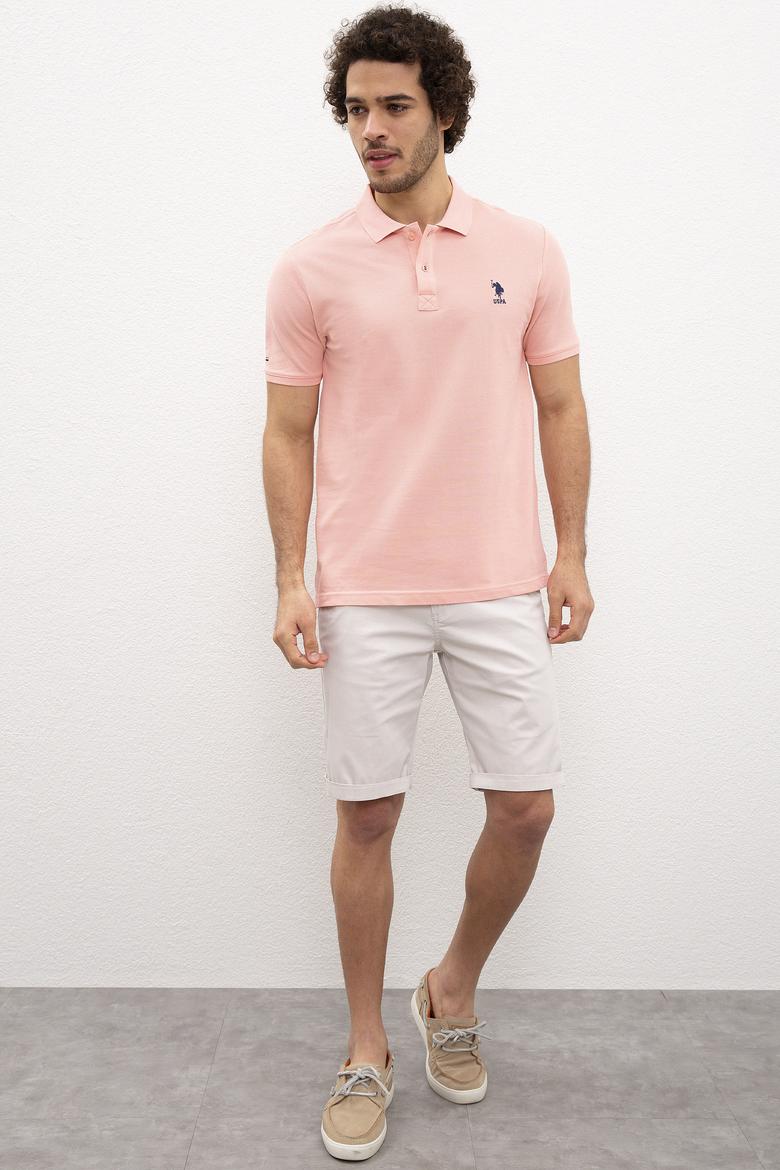 Erkek Pembe Polo Yaka T-Shirt Basic - 50199819311
