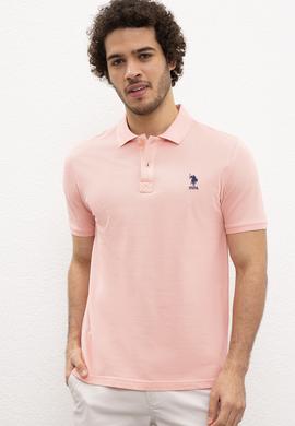 Erkek Pembe Polo Yaka T-Shirt Basic - 50199819311