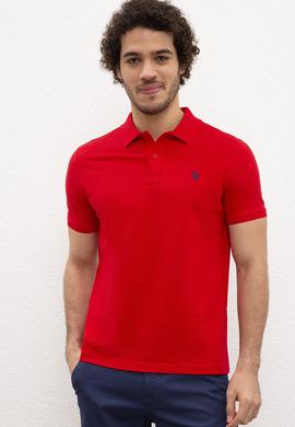 Erkek Kırmızı Basic Polo Yaka Tişört - 50217612140