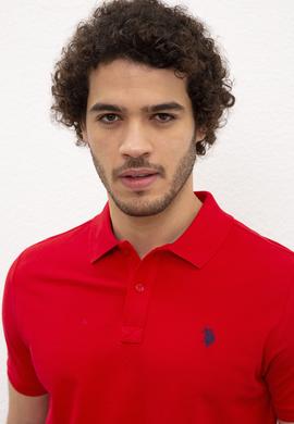 Erkek Kırmızı Basic Polo Yaka Tişört - 50217612140