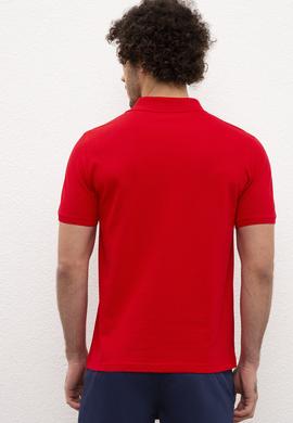 Erkek Kırmızı Basic Polo Yaka Tişört - 50217612140