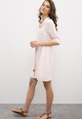 Kadın Pembe Dokuma Elbise - 50219411016