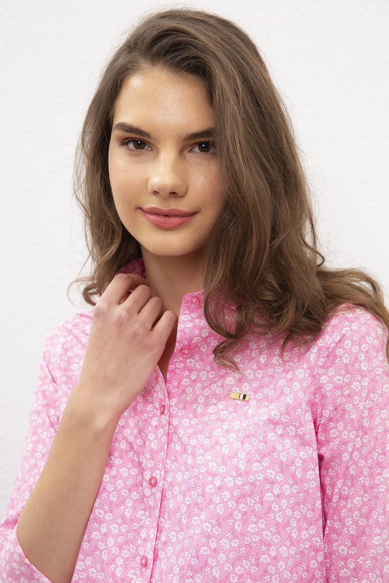 Kadın Pembe Gömlek Uzunkol - 50194314009