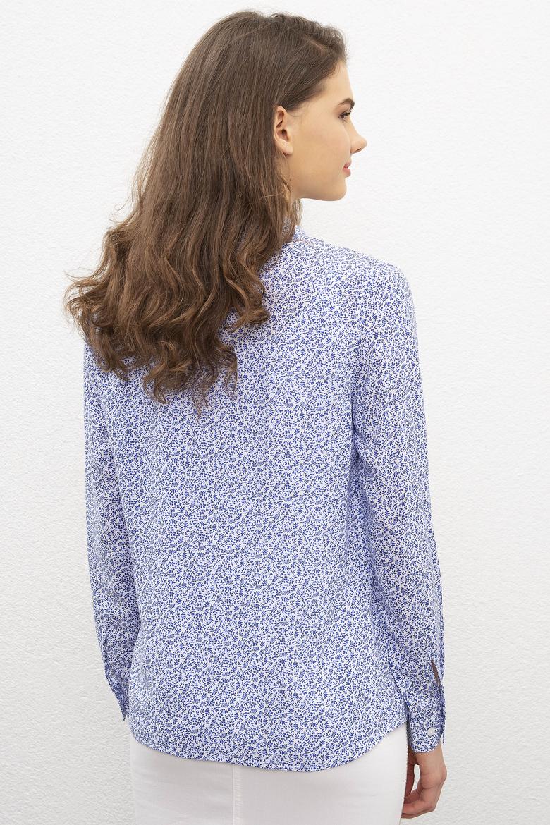 Kadın Lacivert Uzun Kollu Gömlek - 50199612008