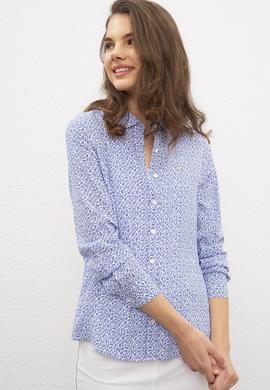 Kadın Lacivert Uzun Kollu Gömlek - 50199612008