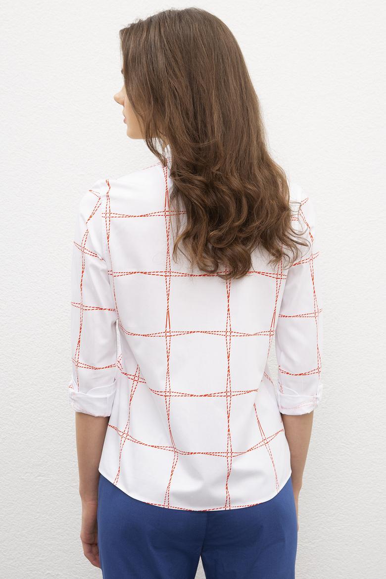 Kadın Beyaz Uzun Kollu Gömlek - 50218633008