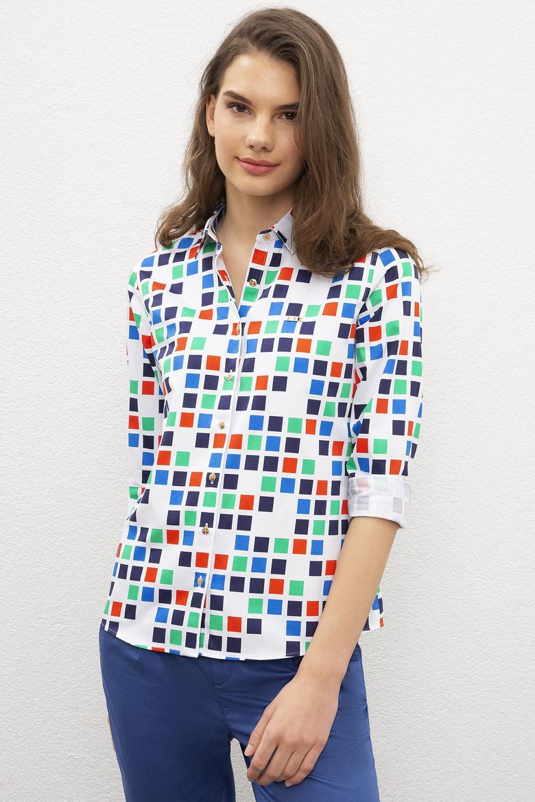 Kadın Beyaz Gömlek Uzunkol