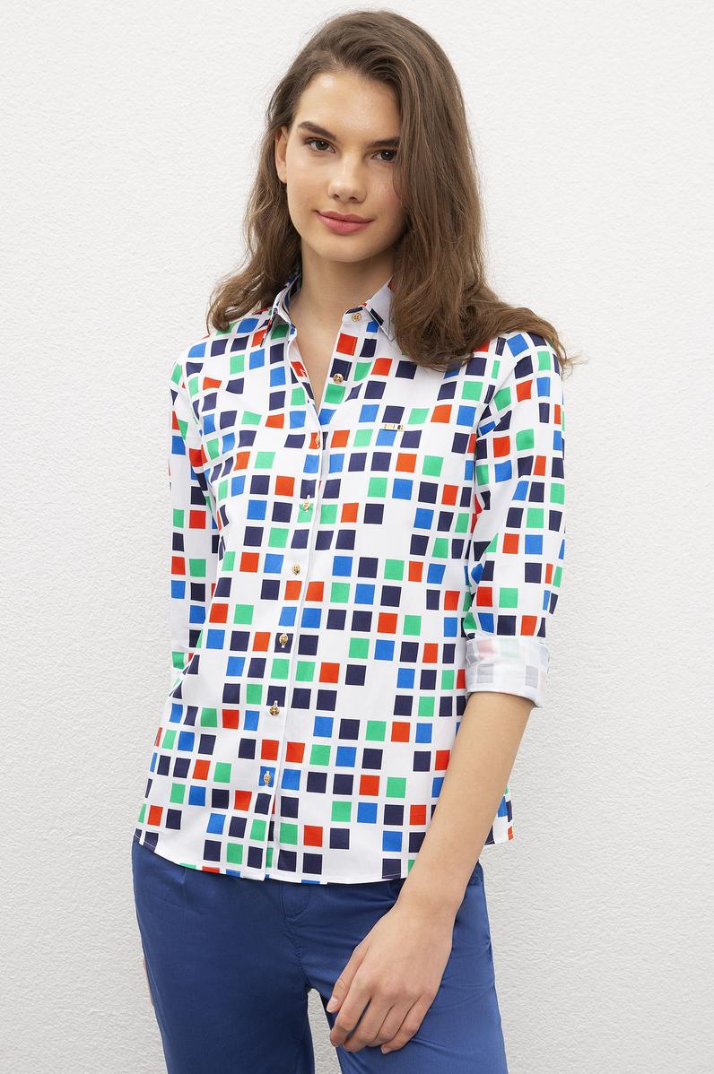 Kadın Beyaz Gömlek Uzunkol