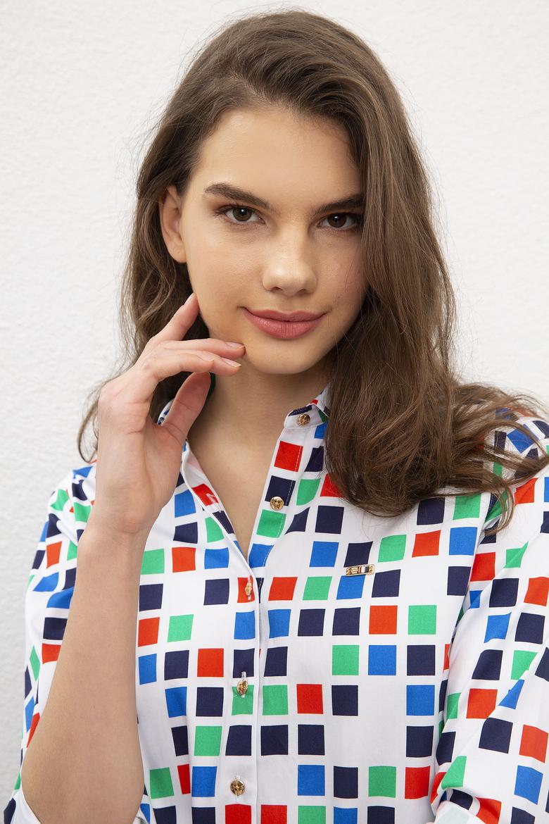 Kadın Beyaz Gömlek Uzunkol - 50218644001