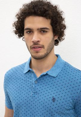 Erkek İndigo Polo Yaka Tişört - 50202976004