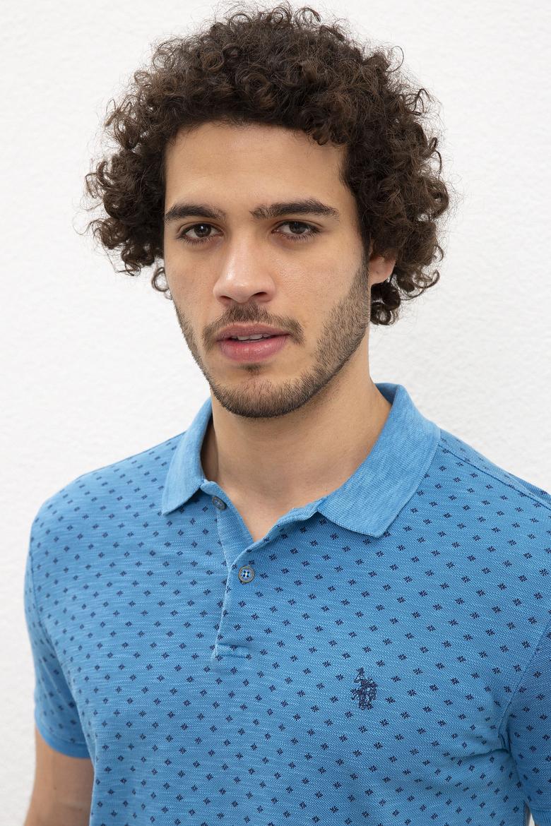 Erkek İndigo Polo Yaka Tişört - 50202976004