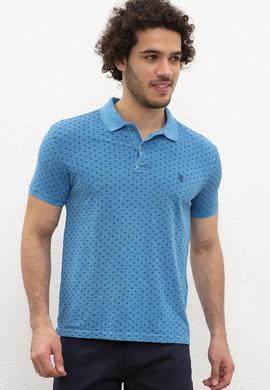 Erkek İndigo Polo Yaka Tişört - 50202976004