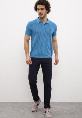 Erkek İndigo Polo Yaka Tişört - 50202976004