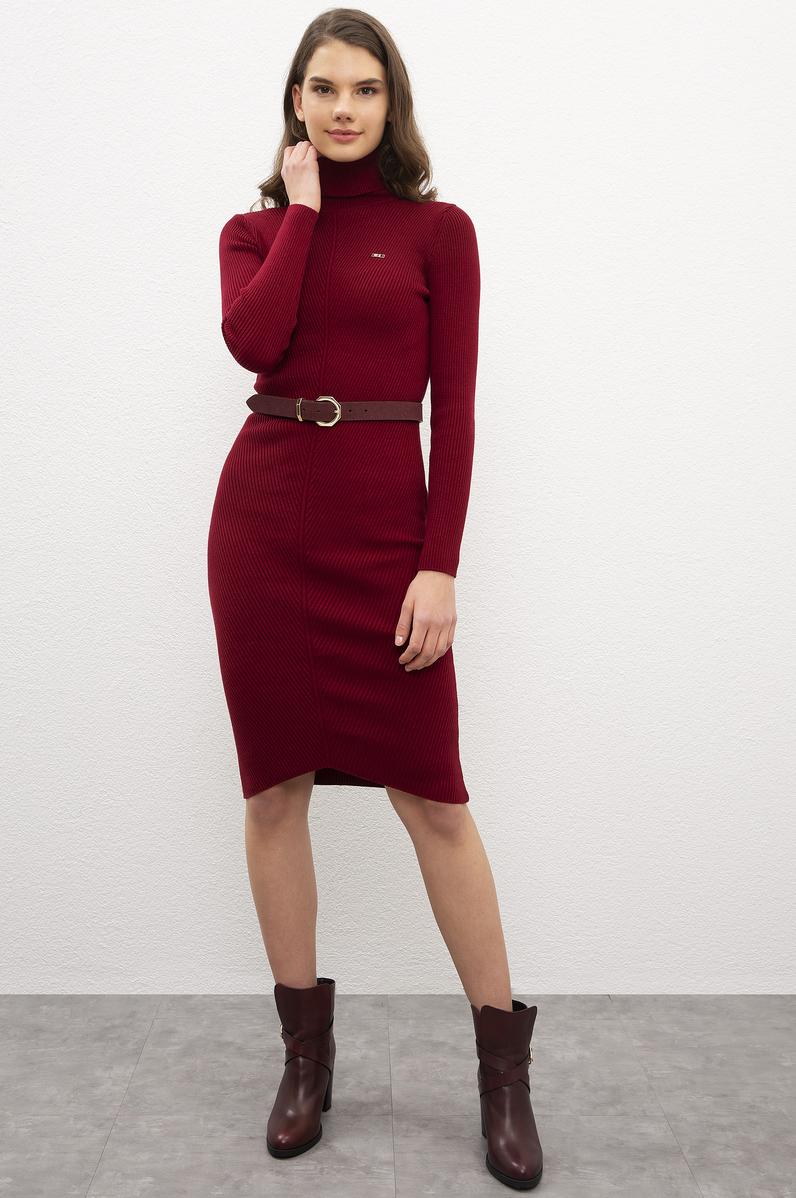 Kadın Kırmızı Triko Elbise