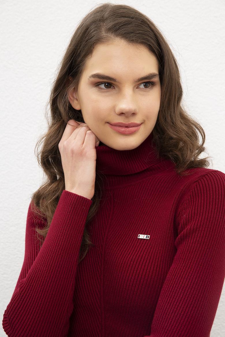 Kadın Kırmızı Triko Elbise - 50209481017