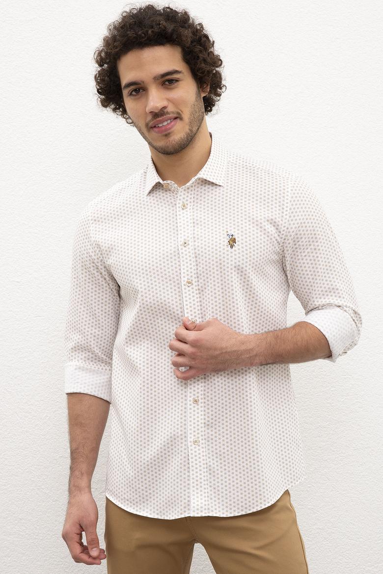 Erkek Beyaz Gömlek Uzunkol
