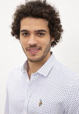 Erkek Lacivert Desenli Gömlek Uzunkol - 50218682013