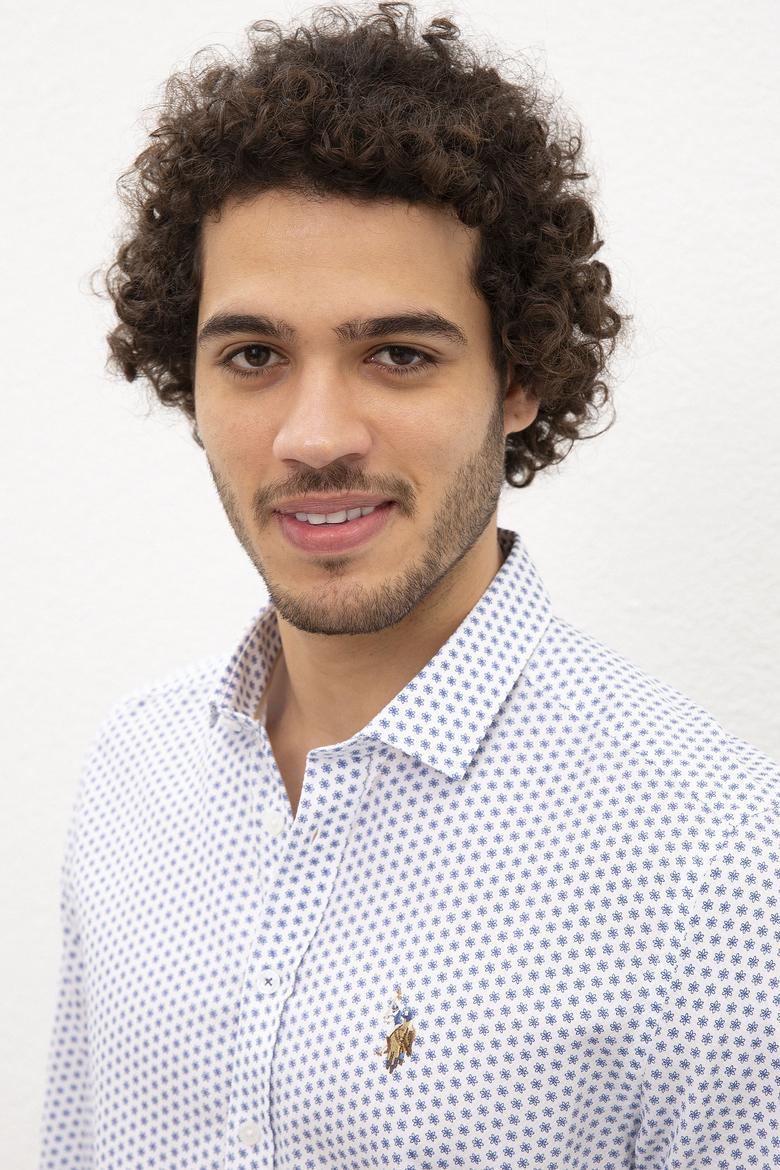 Erkek Lacivert Desenli Gömlek Uzunkol - 50218682013