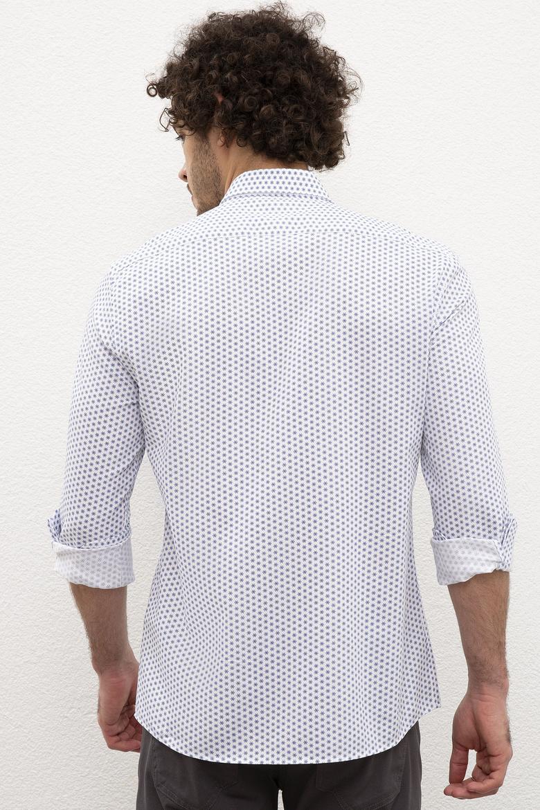 Erkek Lacivert Desenli Gömlek Uzunkol - 50218682013