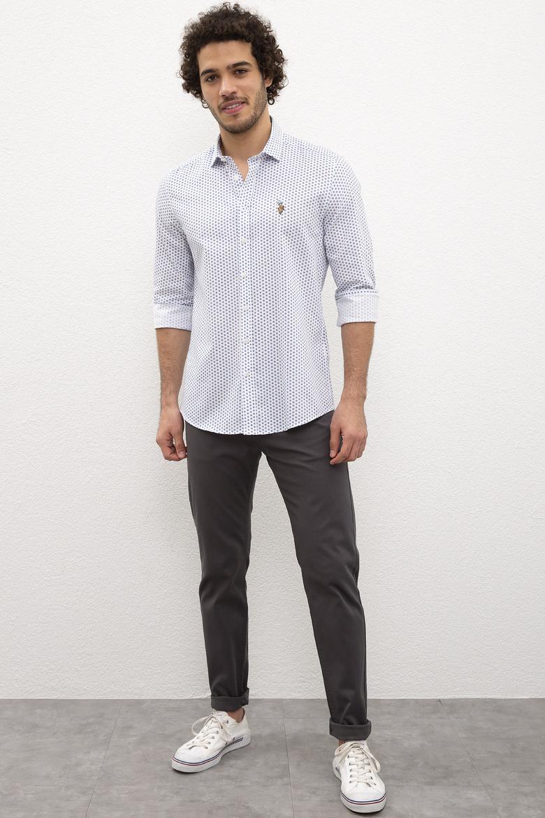 Erkek Lacivert Desenli Gömlek Uzunkol - 50218682013