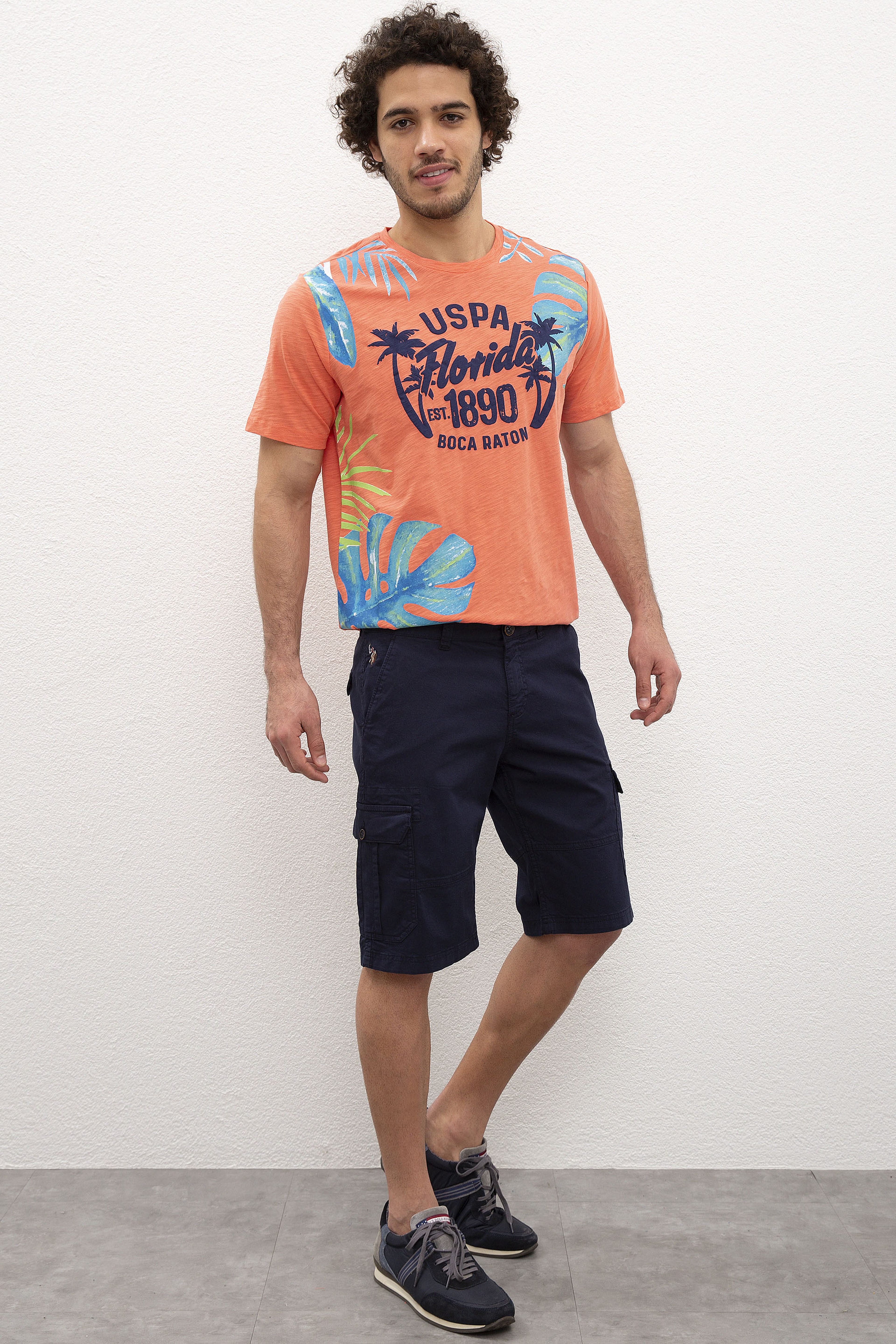 Erkek Lacivert Dokuma Bermuda Capri - Image 2