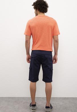 Erkek Lacivert Dokuma Bermuda Capri - 50198984075