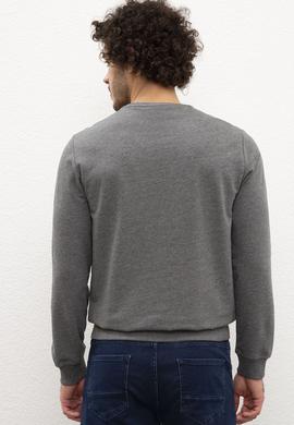 Erkek Antrasit Melanj Bisiklet Yaka Sweatshirt - 50216295002