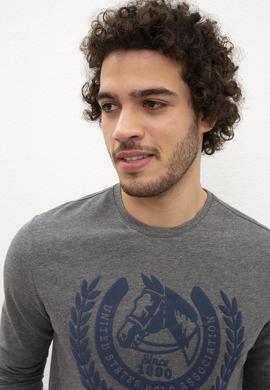 Erkek Antrasit Melanj Bisiklet Yaka Sweatshirt - 50216295002