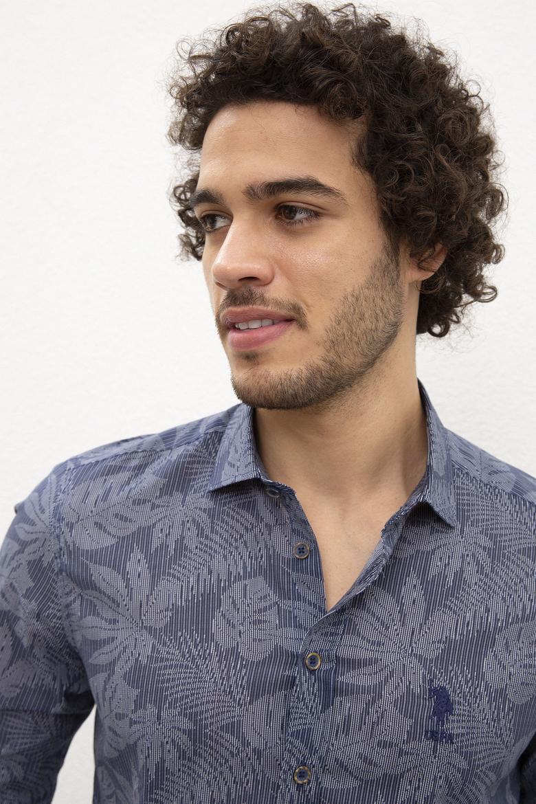 Erkek Lacivert Gömlek Uzunkol - 50218386002