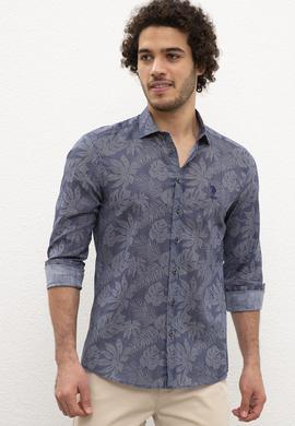 Erkek Lacivert Gömlek Uzunkol - 50218386002