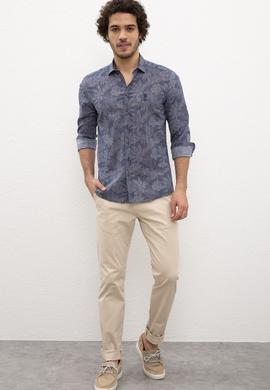 Erkek Lacivert Gömlek Uzunkol - 50218386002