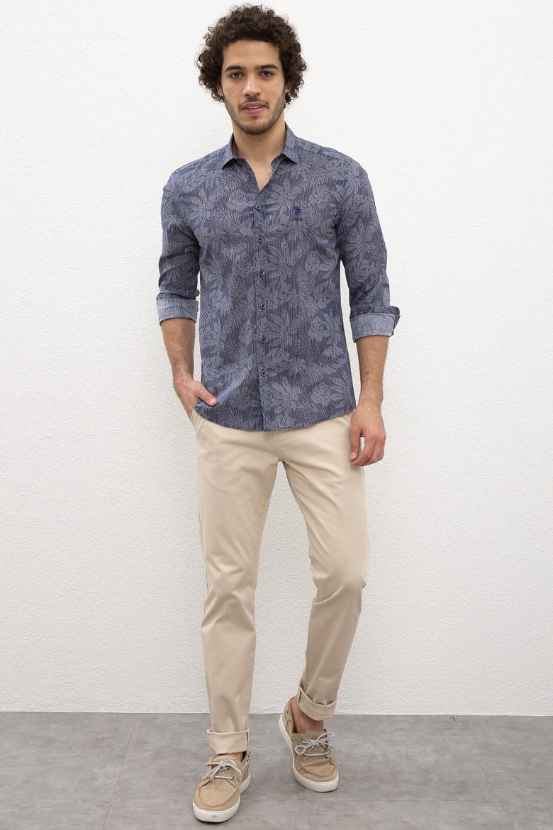 Erkek Lacivert Gömlek Uzunkol - 50218386002