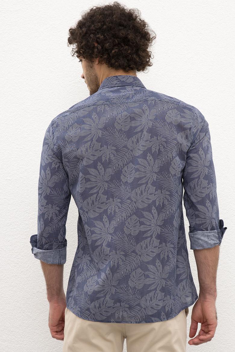 Erkek Lacivert Gömlek Uzunkol - 50218386002