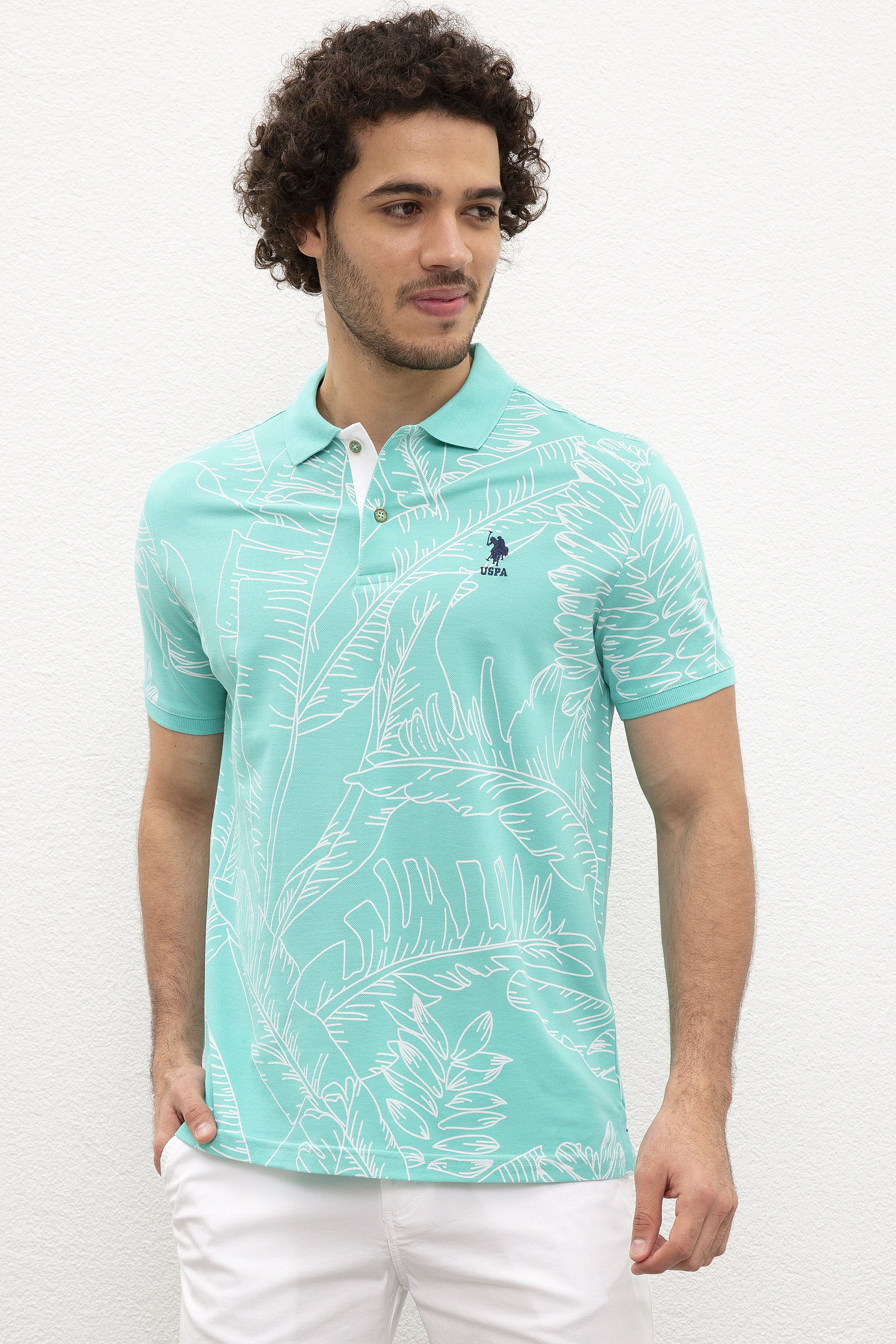 Erkek Mint Yeşili Polo Yaka T-Shirt - Image 1
