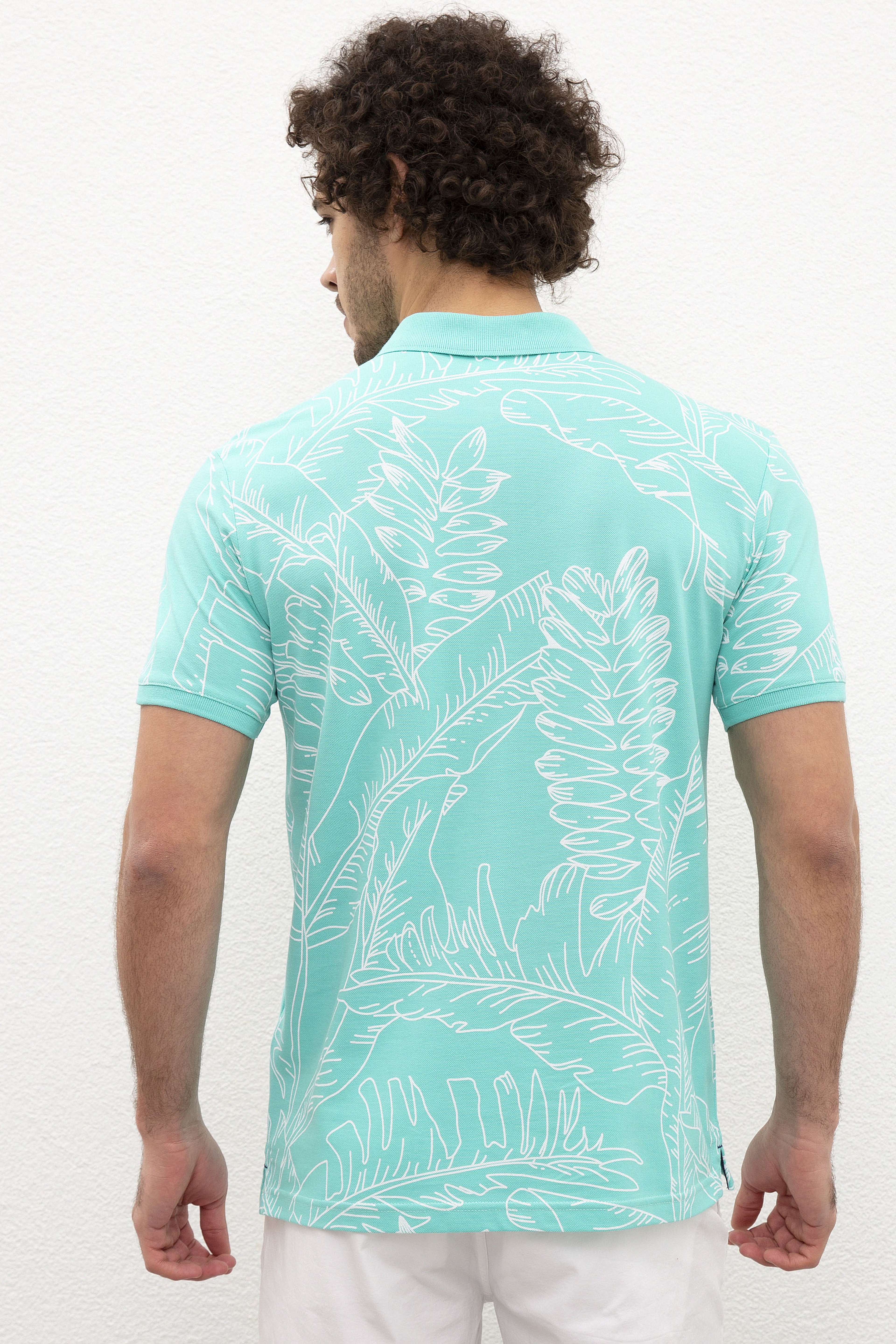 Erkek Mint Yeşili Polo Yaka T-Shirt - Image 3