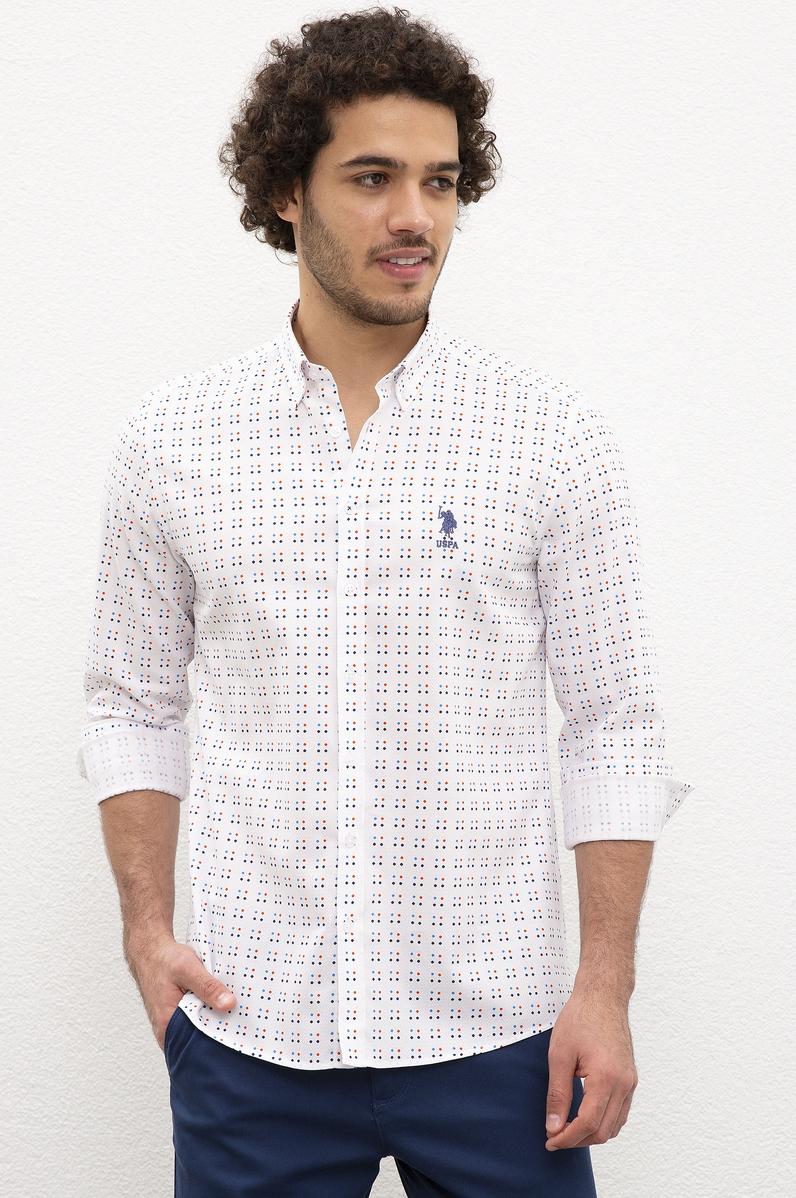 Erkek Beyaz Gömlek Uzunkol