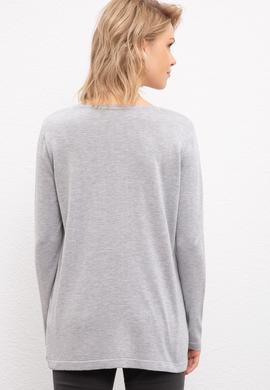 Kadın Gri Melanj Kazak - 50205598038