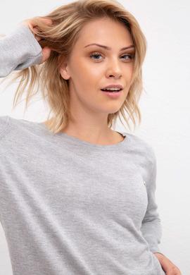 Kadın Gri Melanj Kazak - 50205598038