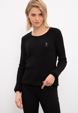 Kadın Siyah Basic Kazak - 50206419048